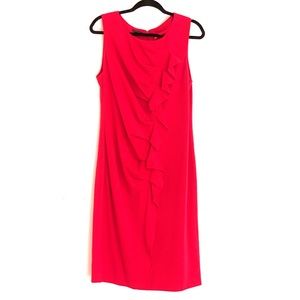 Lafayette 148 Lipstick Red Sheath Dress 12 EUC